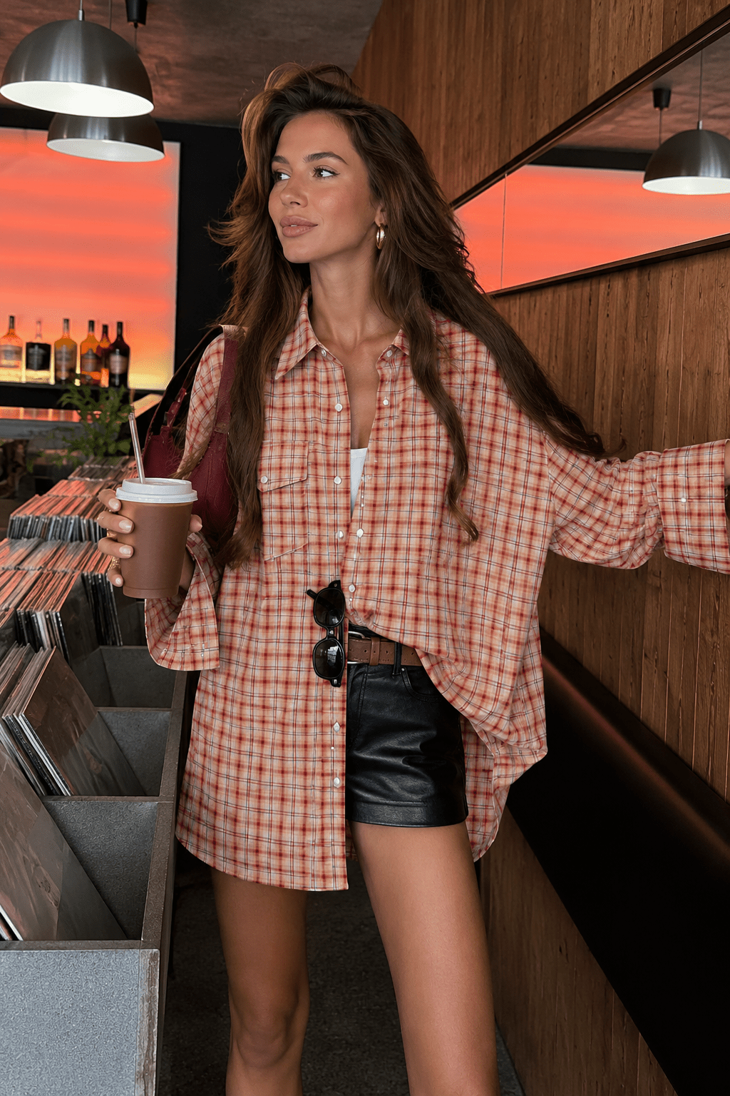 SOKYND Helen Oversized Plaid Shirt Blouse BlouseSOKYND-892823-ORA-S-22071OrangeS