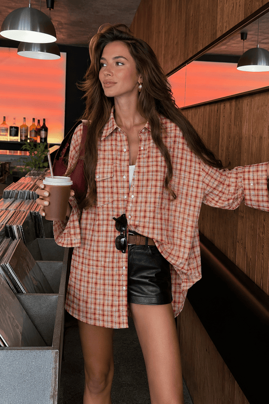 Blusa Camisa Xadrez Oversized Helen