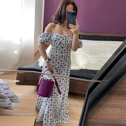 SOKYND Helena Puff Sleeve Floral Midi Dress DressSOKYND-552919-BLU-XL-02615BlueXL