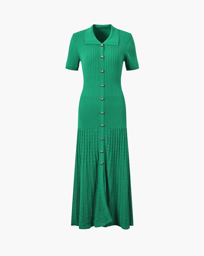 SOKYND Iris Turn - Down Collar Knit Maxi Dress DressBlack