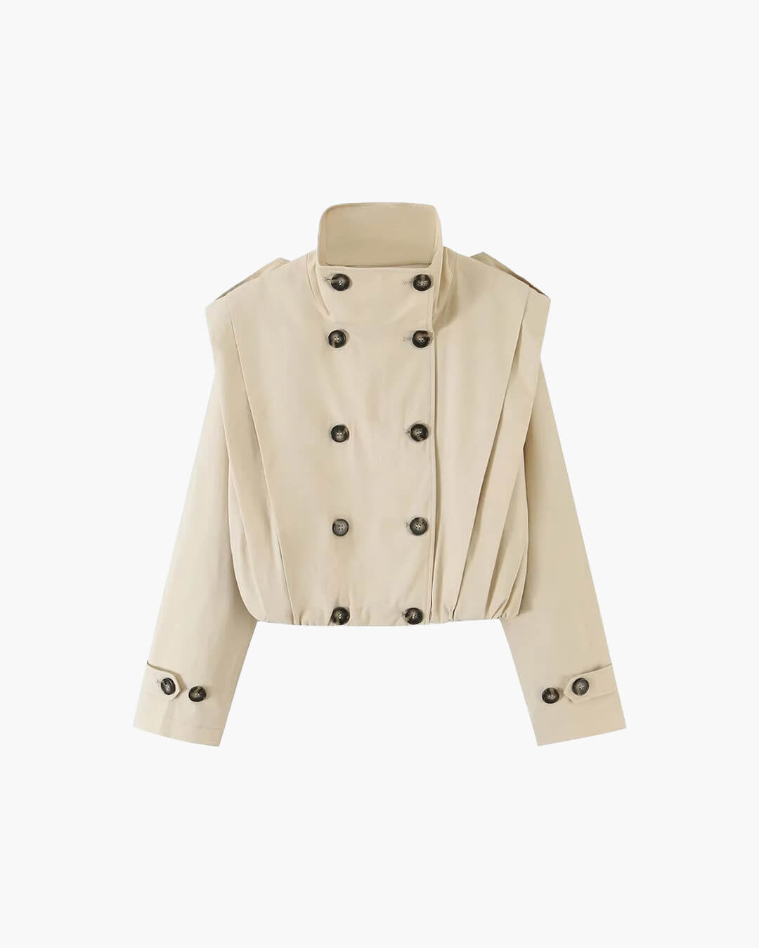 SOKYND Isabel Pleated High Collar Trench Coat CoatSOKYND-603287-BEI-XS-41143BeigeXS