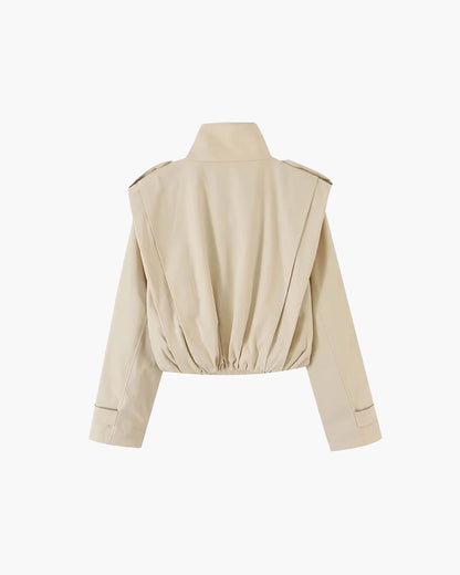 SOKYND Isabel Pleated High Collar Trench Coat CoatSOKYND-603287-BEI-XS-41143BeigeXS