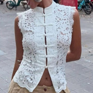 Top Ivy sem mangas em renda