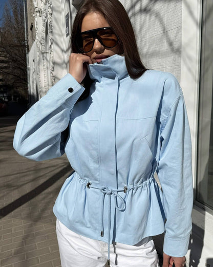 Joanna Drawstring Stand Collar Jacket