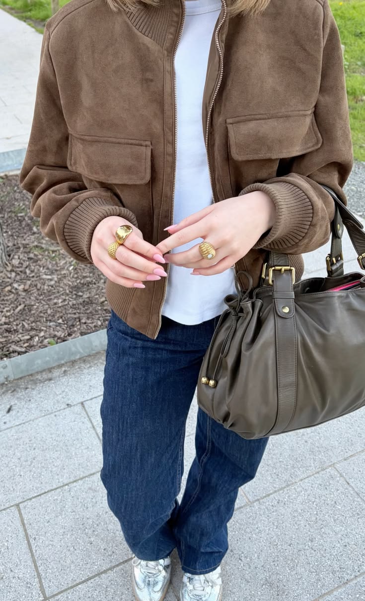Kelly Blusão Bomber em Faux Suede