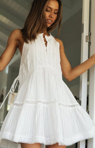 Vestido mini boho sem mangas Jackie