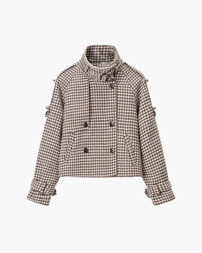SOKYND Jenny Plaid Trench Coat CoatSOKYND-312919-CHE-S-14359BrownS