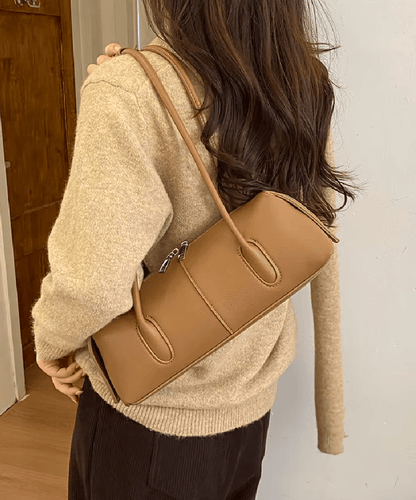 SOKYND Jessica Cylindrical Leather Shoulder Bag BagSOKYND-703639-BRO-OS-12855Brown