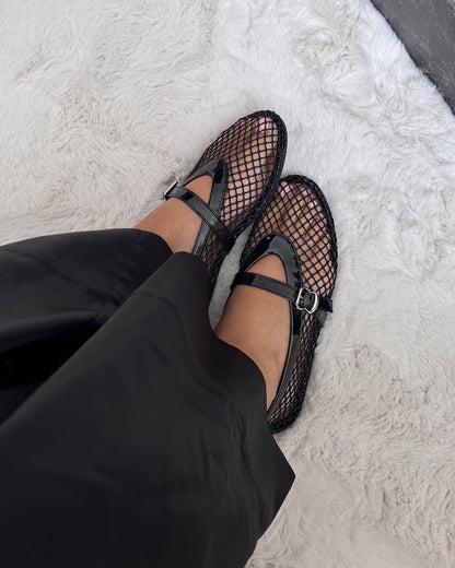 SOKYND Jessica Mesh Ballet Flats ShoesBeige36