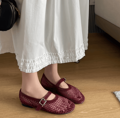 SOKYND Jessica Mesh Ballet Flats ShoesSOKYND-874007-BUR-OS-37271Burgundy36