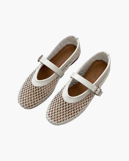 SOKYND Jessica Mesh Ballet Flats ShoesSOKYND-874007-WHI-OS-40663White36