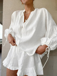 Joanna Ruffle Shorts Set