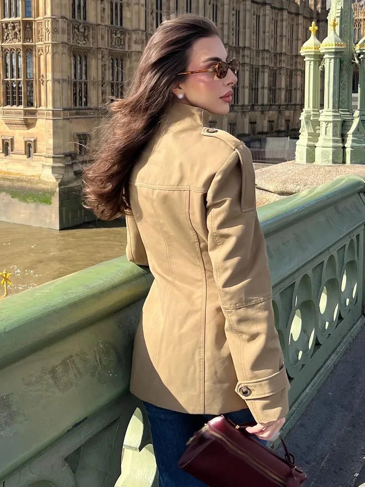 SOKYND Judith Fitted High Neck Jacket Coats & JacketsCT1774219786679948937L