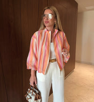 Julia Casaco bomber às riscas