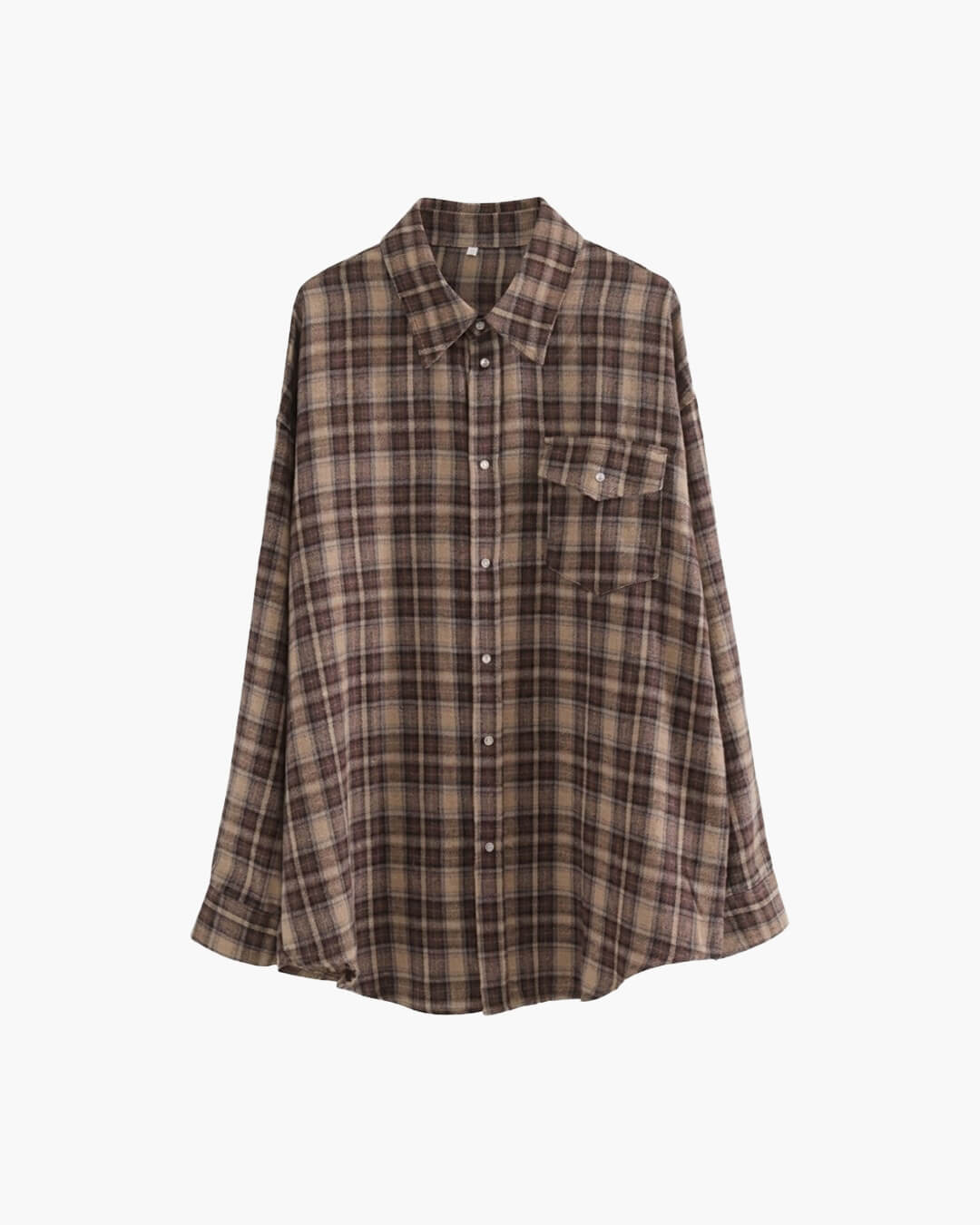 SOKYND Karen Oversized Plaid Shirt BlouseSOKYND-709143-BRO-O-95383BrownOne Size