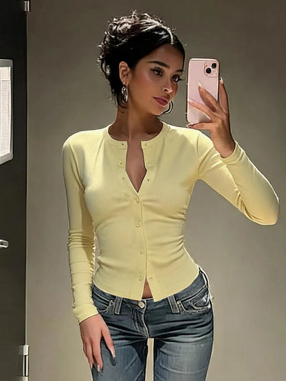 SOKYND Kate Button Front Ribbed Knit Top TopSOKYND-007575-L-OS-65207L