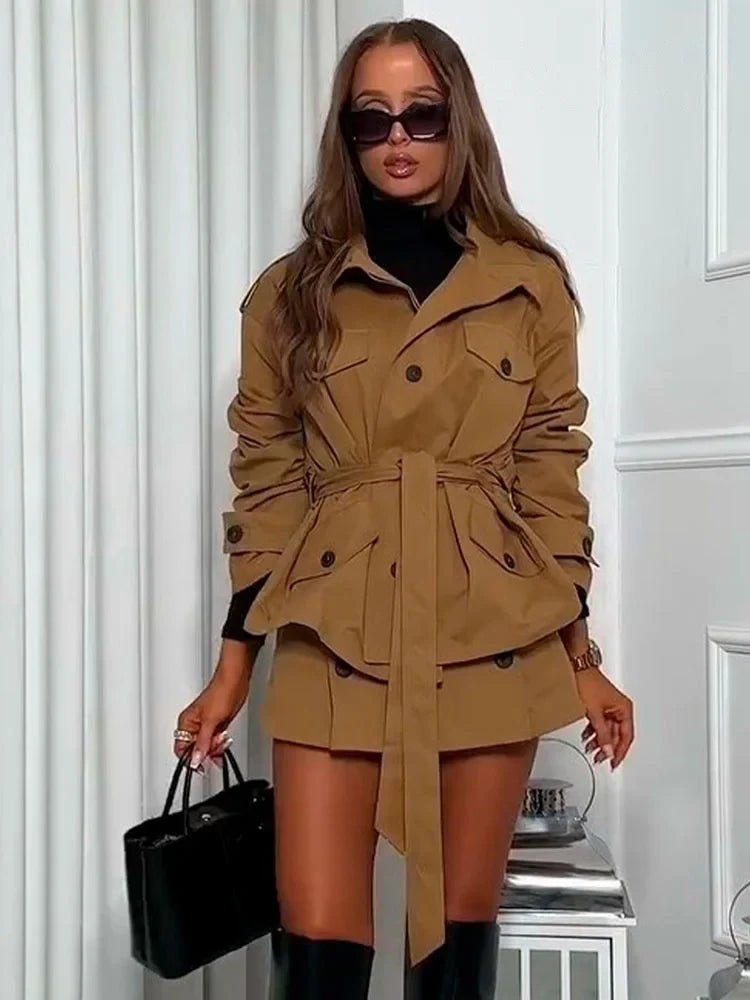 SOKYND Kate High Collar Belted Jacket Skort Set Matching SetsSOKYND-495831-JAC-S-74039JacketS