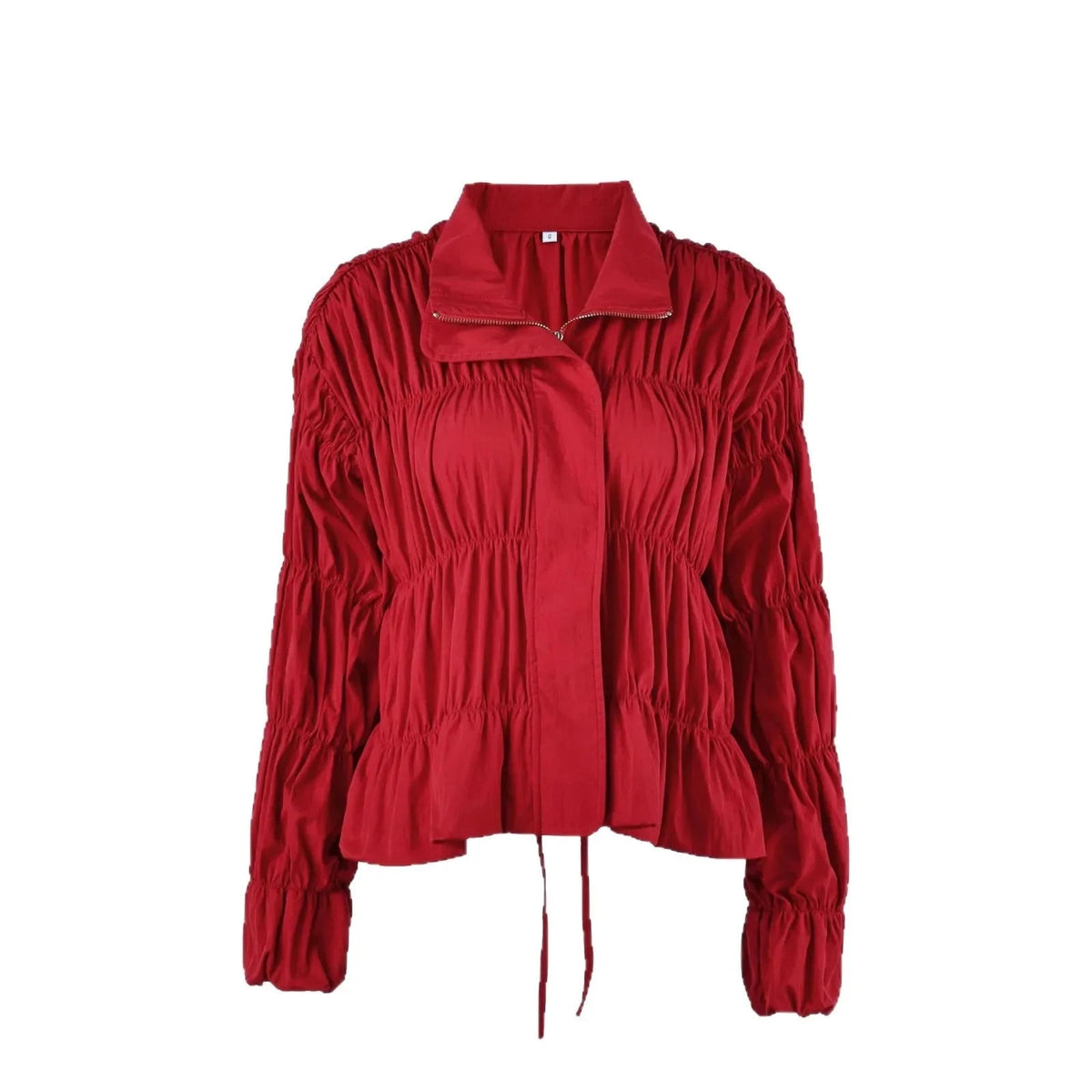 SOKYND Kate Ruched Zip Jacket JacketSOKYND-643543-RED-S-30039RedS