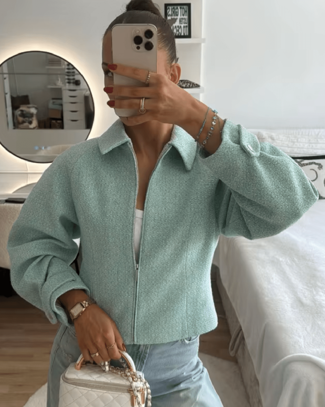 SOKYND Katie Tweed Zip Cropped Jacket JacketSOKYND-222871-XS-OS-09847XS