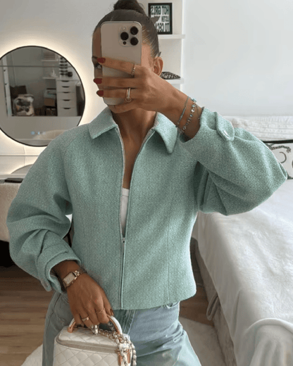 SOKYND Katie Tweed Zip Cropped Jacket JacketSOKYND-222871-XS-OS-09847XS