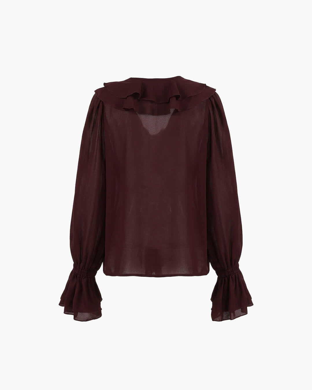 SOKYND Kelly Tie Neck Ruffled Blouse BlouseSOKYND-287383-BUR-M-30391BurgundyM