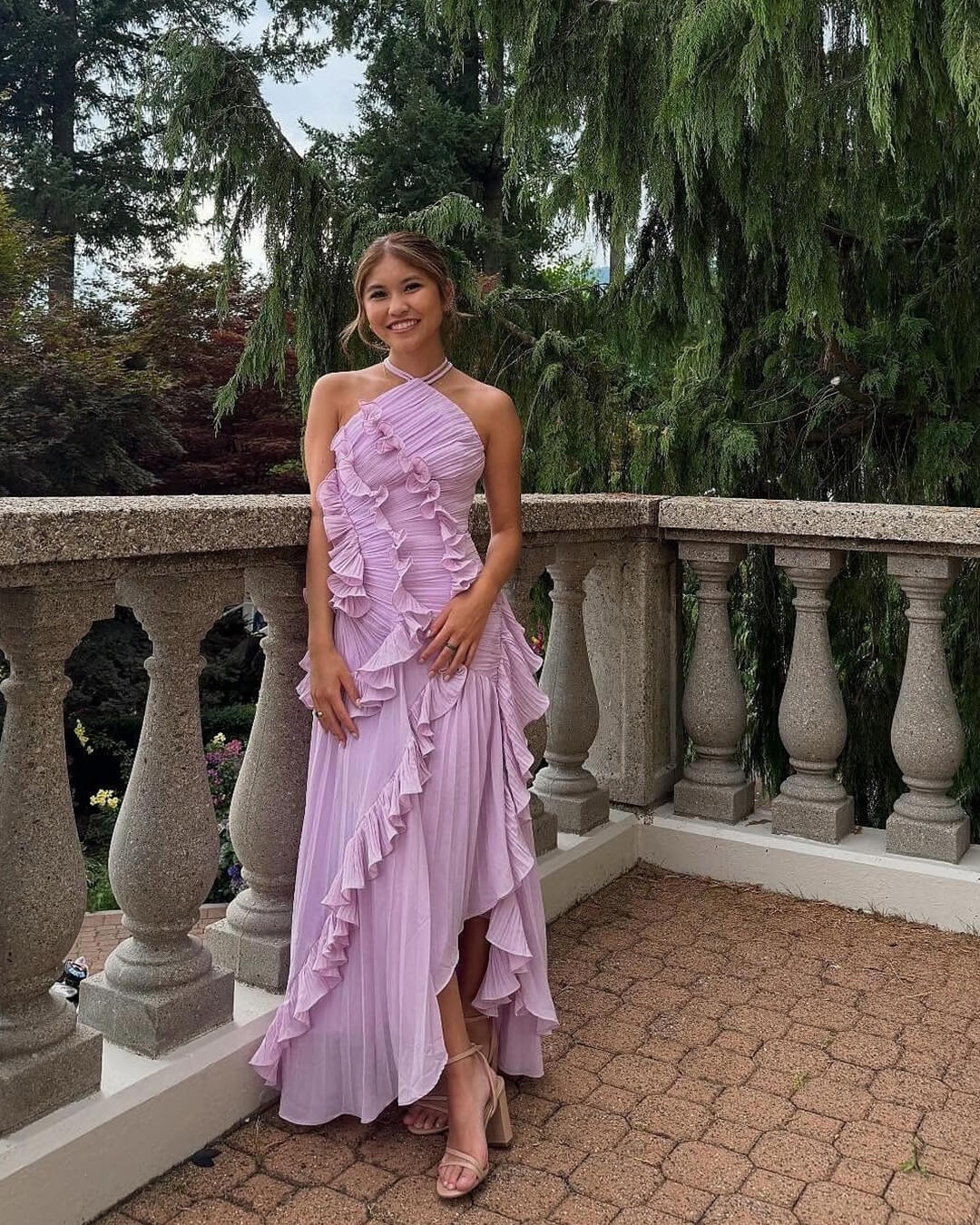 SOKYND Kris Halter Strap Ruffled Tule Dress Dressesvj1772777205897383279PurpleL