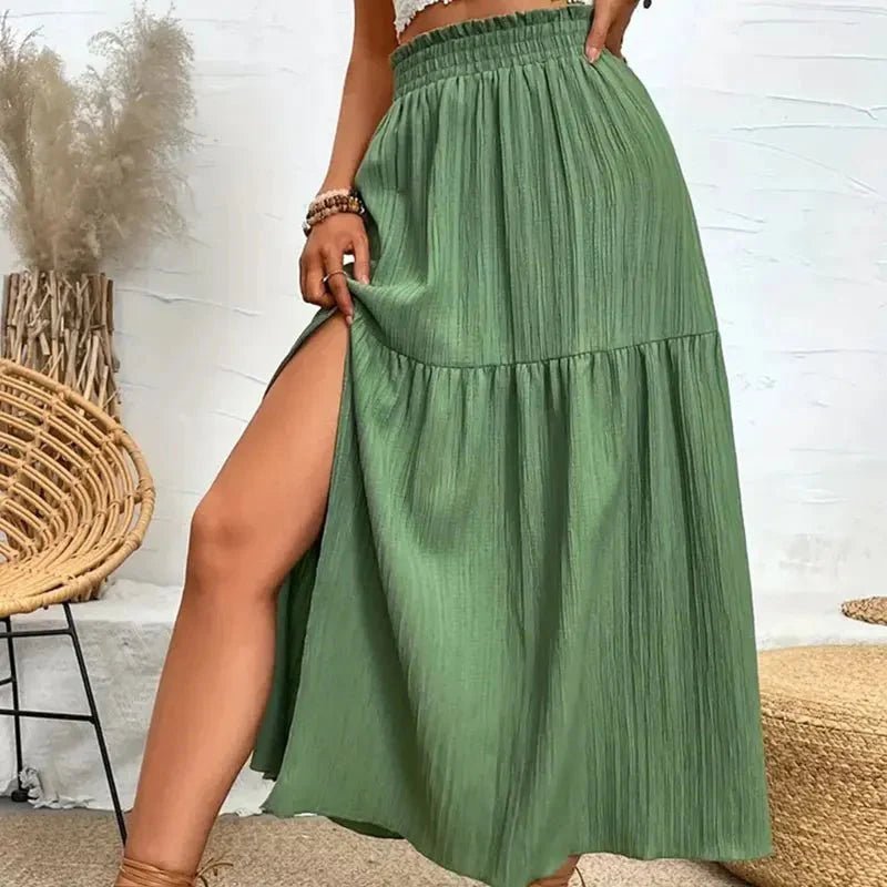 SOKYND Lavinia Bohemian Midi Ruffle Skirt SkirtsSOKYND-276567-BLA-S-41239BlackS