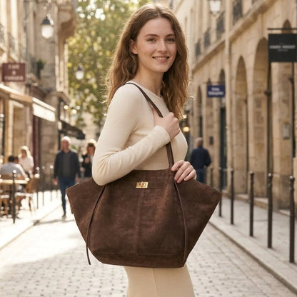 SOKYND Leah Bat-Wing Suede Tote Bag BagSOKYND-856471-BRO-OS-95767Brown