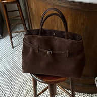 Mala Tote Leah em Camurça Artificial Frosted