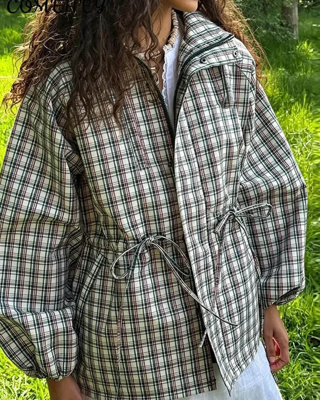 SOKYND Leah Retro Plaid Hooded Jacket JacketSOKYND-410199-L-OS-62231L