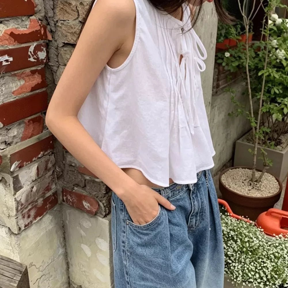 SOKYND Liesel Ruffle Hem Tie-Front Top TopsSOKYND-680983-WHI-XS-90999WhiteXS