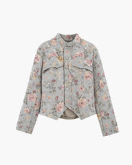 Casaco Curto Lily em Jacquard Vintage