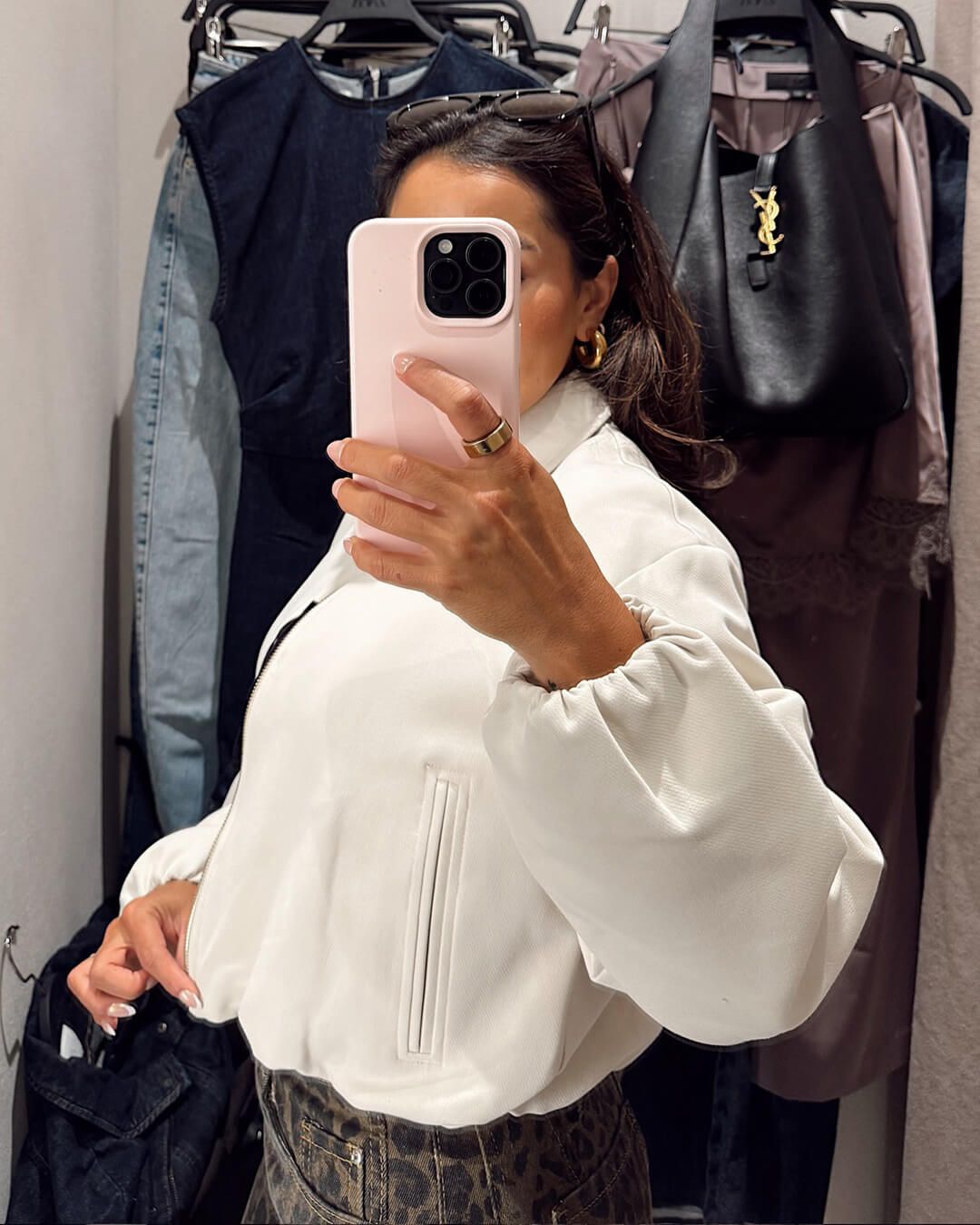 SOKYND Luana Puffed Bomber Jacket Coats & JacketsCreamXS