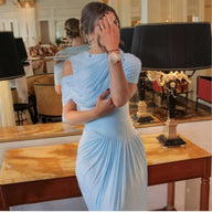 Adila Elegant Mesh Bodycon Maxi Dress