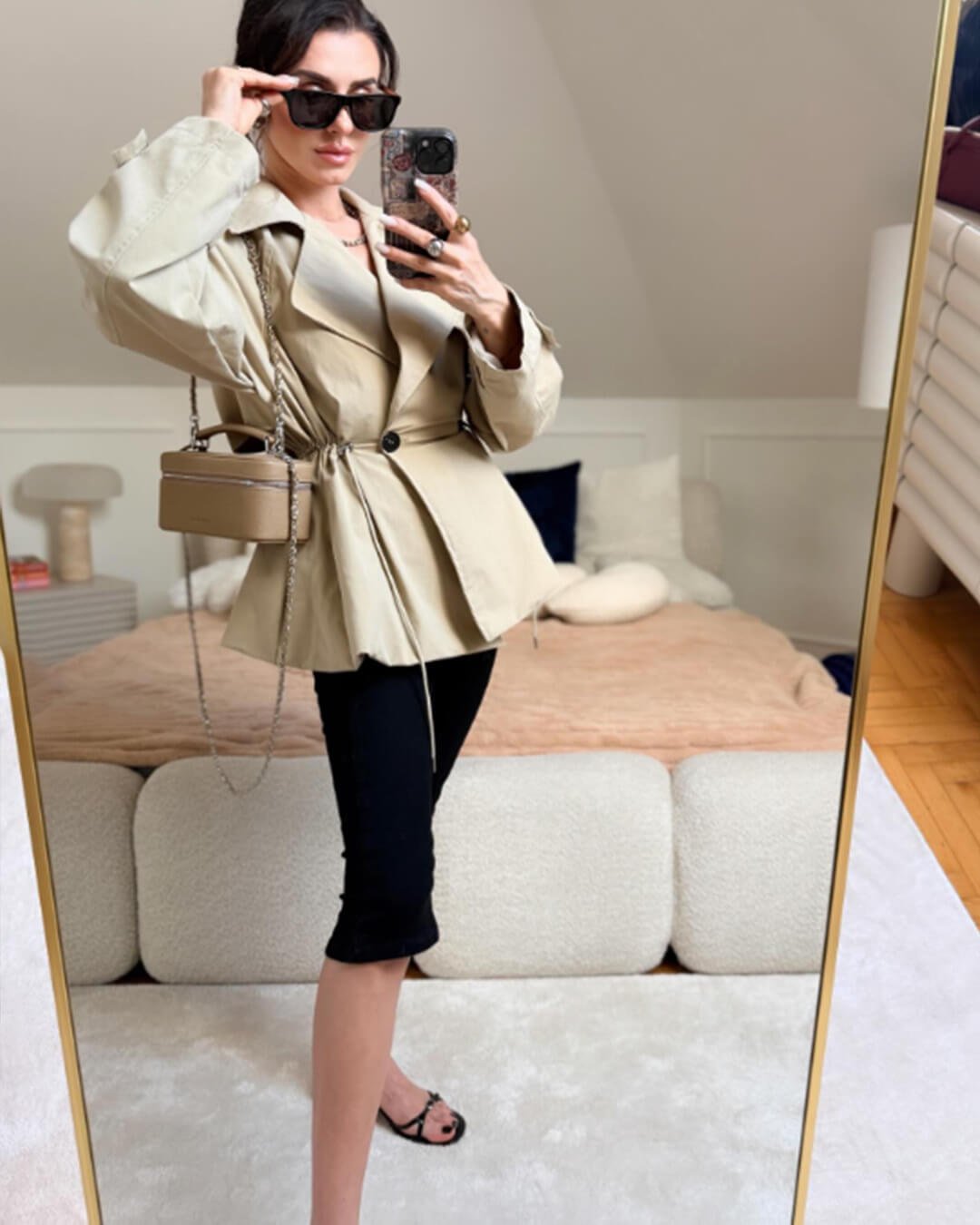 SOKYND Maria Lapel Collar Drawstring Trench Coat CoatSOKYND-741911-BEI-L-93687BeigeL