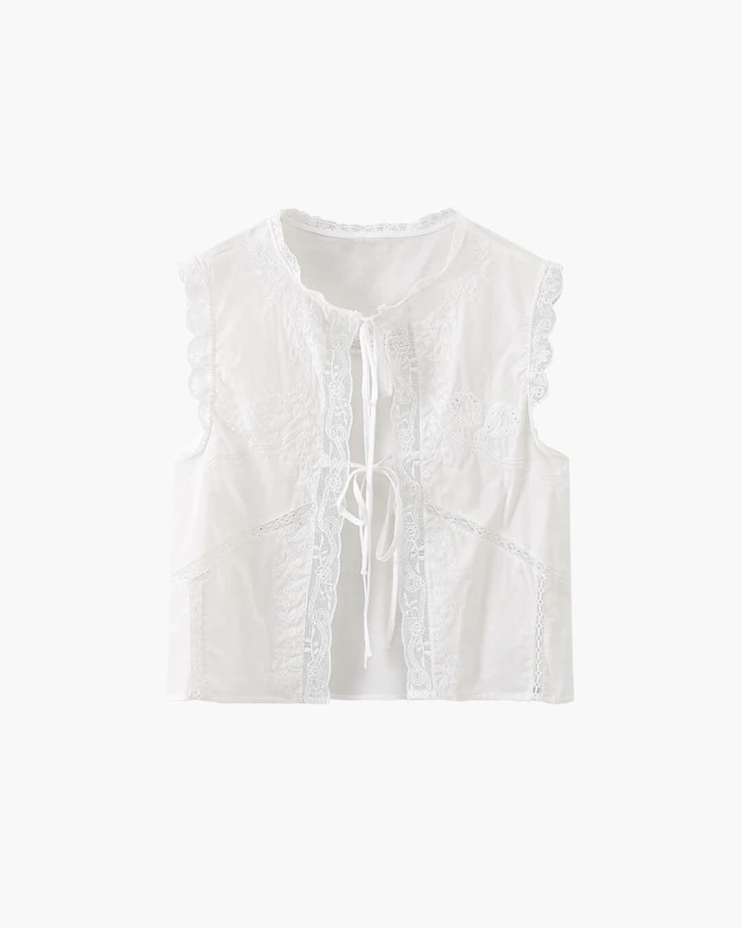 SOKYND Marilyn Embroidered Lace Trim Blouse TopsLu1774219786670156246WhiteM