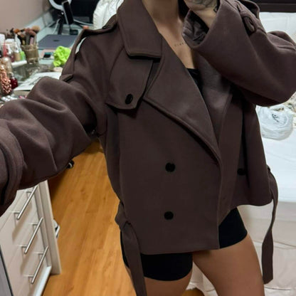 SOKYND Mary High Collared Coat CoatSOKYND-005271-BRO-M-90583BrownM