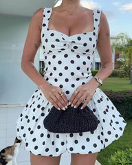 Megan Polka Dot Balloon Mini Dress