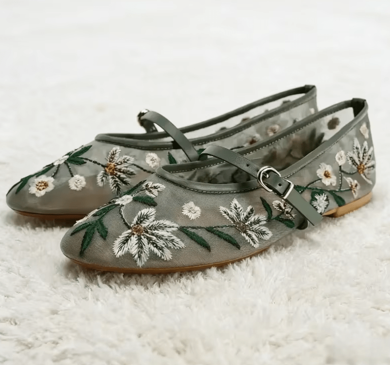 SOKYND Mia Embroidered Ballet Flats Shoesis1772777205919866854Green41