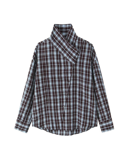 SOKYND Mia Poplin Plaid Wrap Shirt ShirtSOKYND-742679-L-OS-46935L