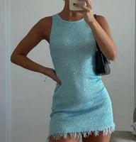 Mila Vestido Curto Transparente Sem Mangas