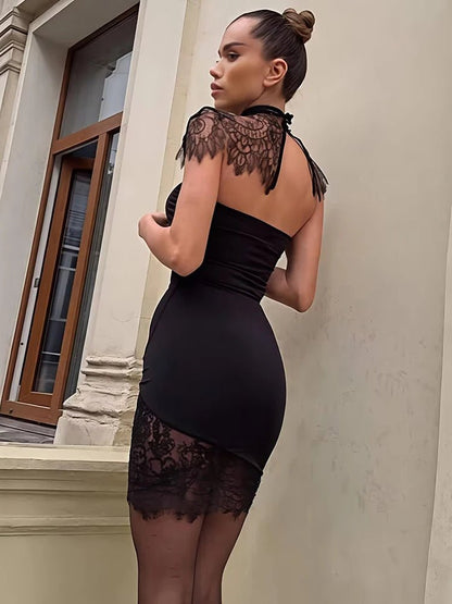 SOKYND Miriam Lace Backless Bodycon Mini Dress DressSOKYND-230231-BLA-L-95959BlackL