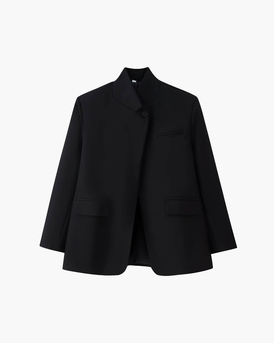 SOKYND Miriam Plaid Stand Collar Blazer JacketBlackS