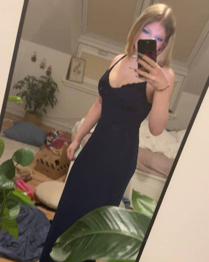 SOKYND Nadira V Neck Strap Maxi Dress DressDeep BlueXS