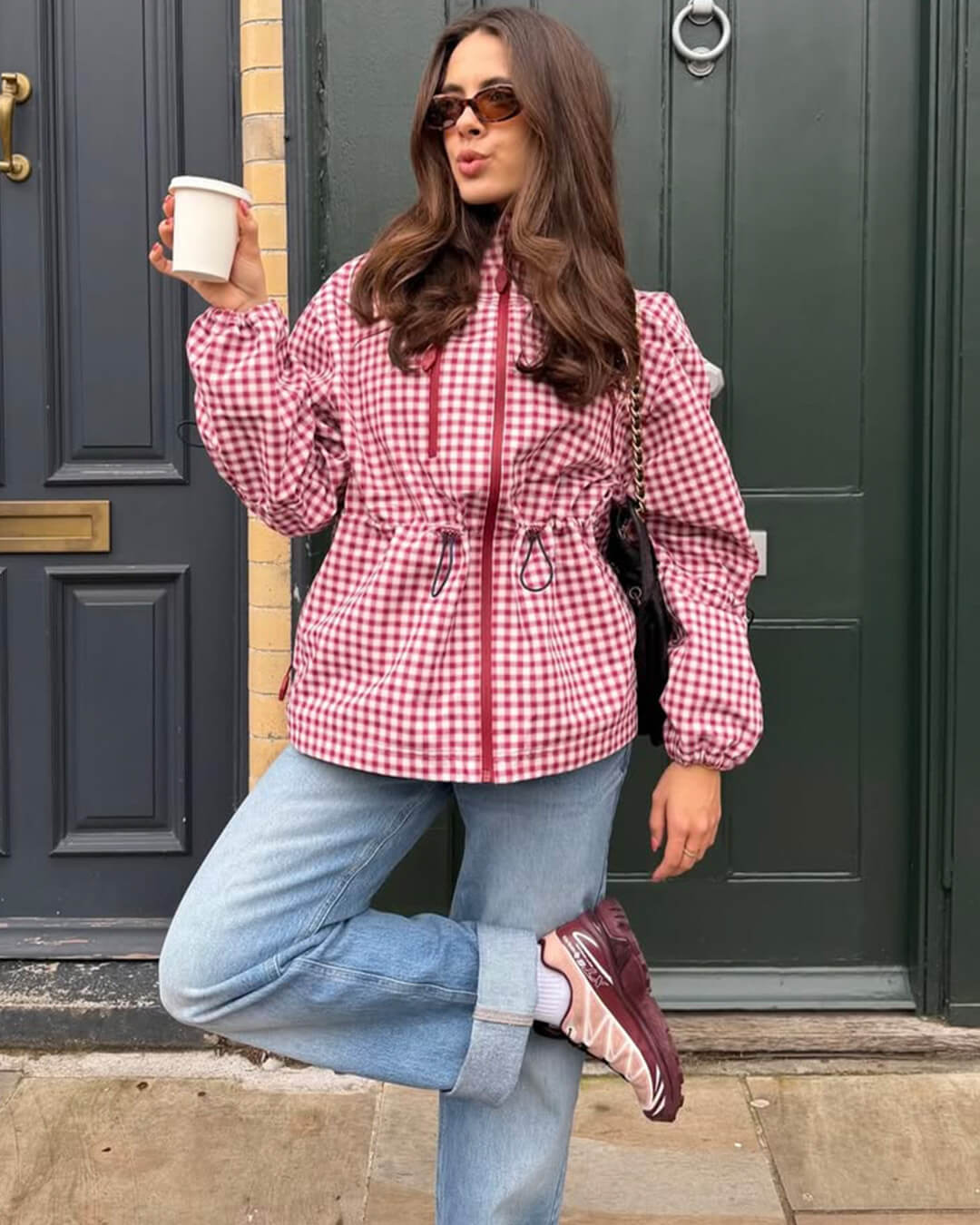 SOKYND Natalie Plaid Hooded Trench Jacket JacketSOKYND-720919-RED-XS-45719RedXS