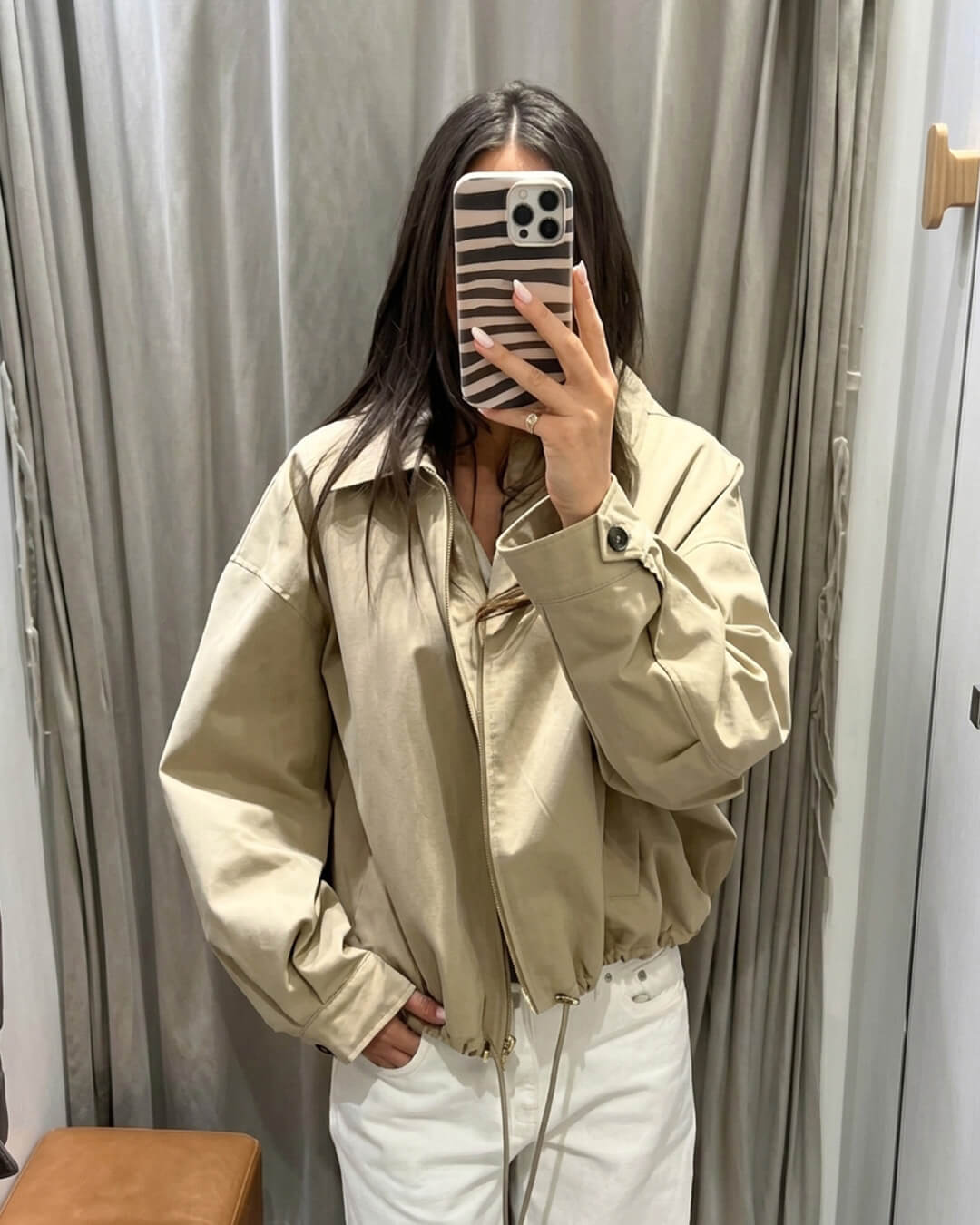SOKYND Nicole Hooded Zip Jacket JacketSOKYND-213655-BEI-M-05271BeigeM