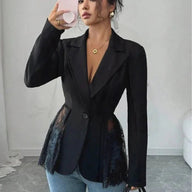 Nicole Lace Panel Tailored Blazer