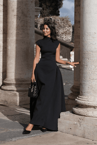 Vestido maxi Ofelia com gola mock