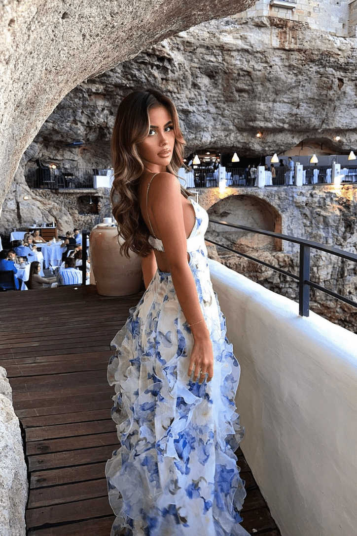 SOKYND Olea Floral Ruffle Maxi Dress DressSOKYND-685719-BLU-S-86711BlueS