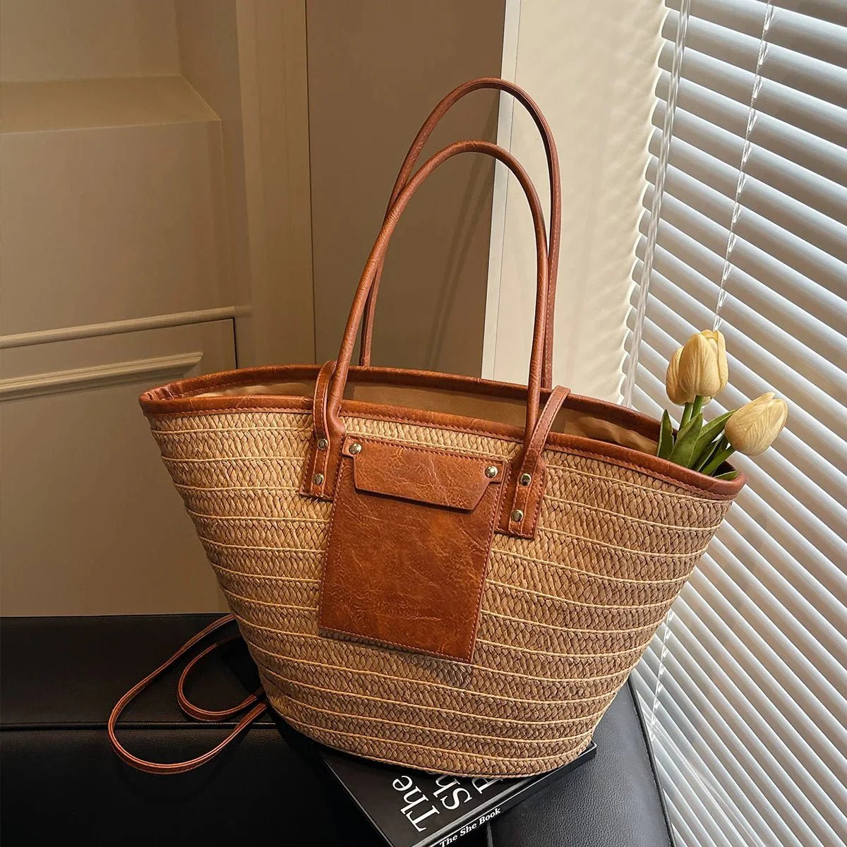 SOKYND Quinn Forest Woven Single - Shoulder Tote BagsBrown